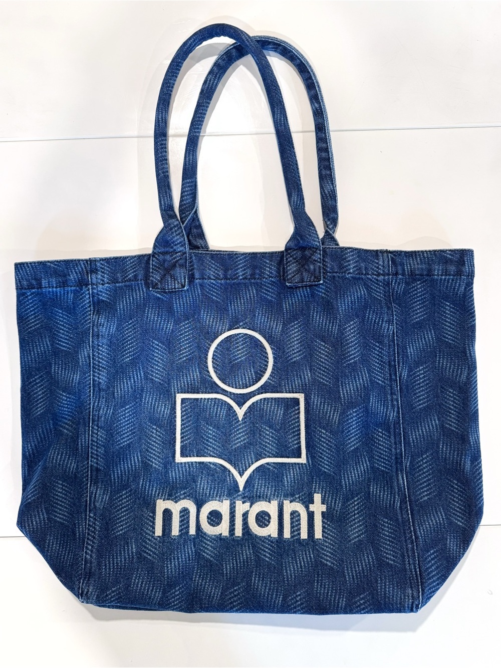 Isabel Marant Blue Yenki Logo Denim Tote